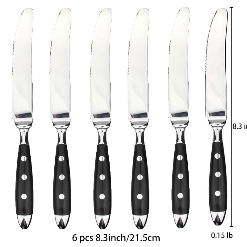 Classic Elegant Stainless Steel Cutlery Set Fork Spoon Knife Full  Dinning Fork Steak Knife Teaspoon Creative Dinnerware Set